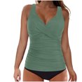thumbnail image 4 of Tankini Swimsuits for Women Sexy Ruched Two Piece Bathing Suits Womens Modest Swimsuits Swimwear, 4 of 7