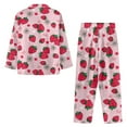 thumbnail image 7 of FOR U DESIGNS Pink Strawberry Pajama Sets for Women 2 Piece Button Down V-neck Tops Size 4XL Sleepwear Long Sleeve Pants with Pockets for Womens Nightwear Button Front, 7 of 7