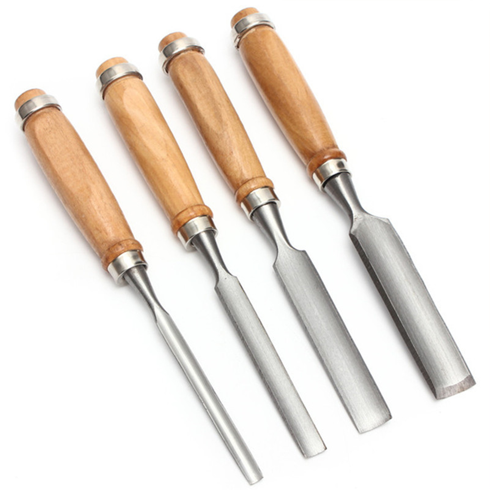 Southele 4pcs Chisel Curved Design Thickening Blade Carbon Steel High Hardness Hand Gouge Chisel for Woodworking, As The Picture