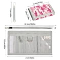 thumbnail image 3 of JIALIOU Nylon Trifold Card Wallet with ID Window Zipper Pocket for Men Women Teen Pink Shark Silhouette, 3 of 7