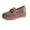 Khaki, variant on EKVAHL Women's Wedge Platform Loafers Slip On Walking Shoes Metal Chain Decor Round Toe Faux Faux Suede Casual Shoes Brown