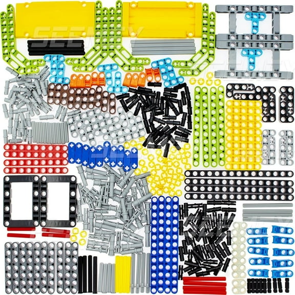 430Pcs Beams-Pins-axle-Parts Set Compatible with Technic, Connector-Panel-Plate Modified-Frame liftarm-Bent-Thick Smooth-Bush (Random Colors)
