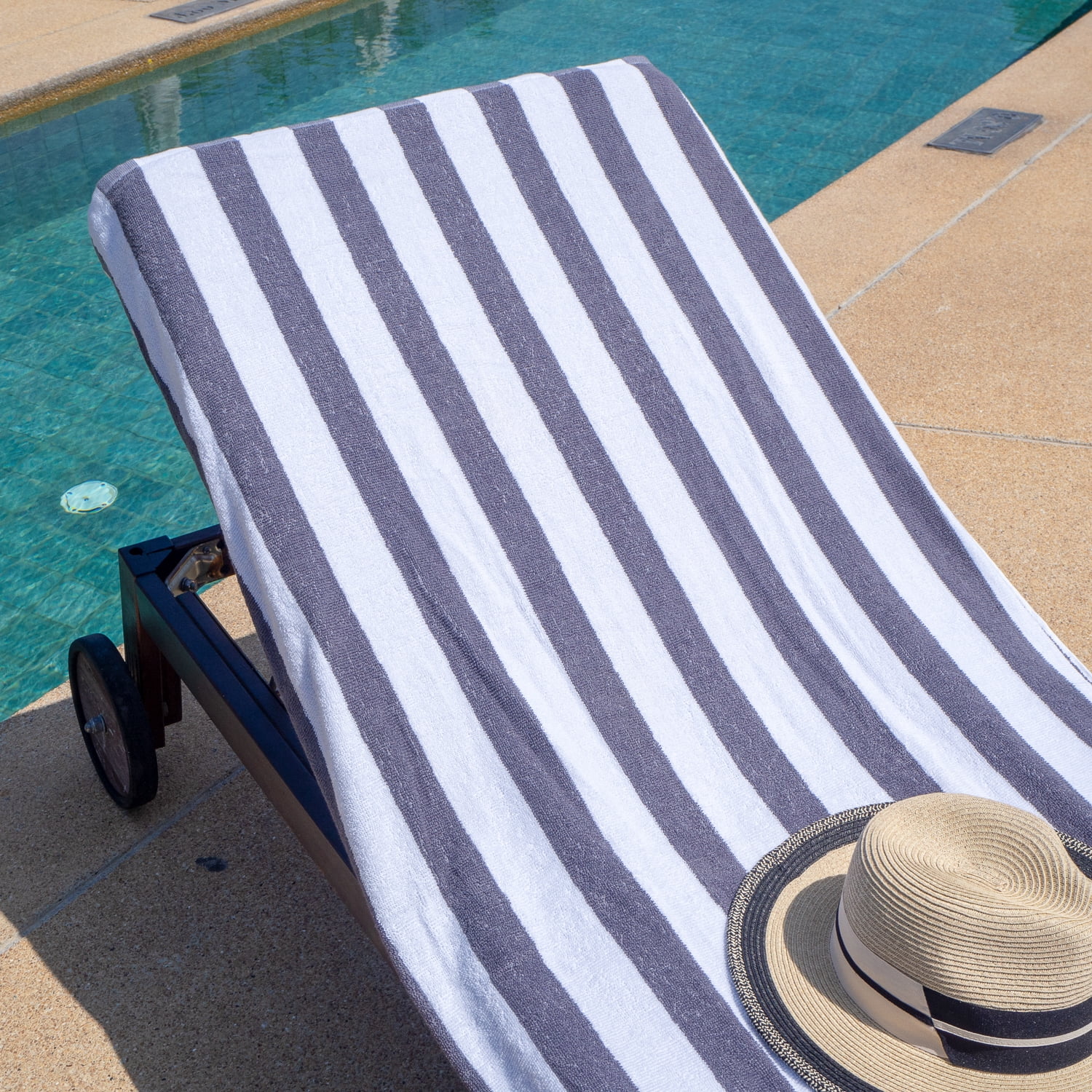 Arkwright Cali Cabana Beach Towels - 100% Ring Spun Cotton Pool Towel - 30 x 60 in. - (Bulk Case of 32) Grey