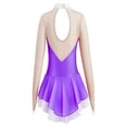 thumbnail image 3 of YONGHS Kids Girls Long Sleeve Leotard Gymnastic Figure Ice Skating Dress 6-16, 3 of 5