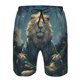 thumbnail image 3 of Fotbe Starry Sky Meditating Lion Trajes de Baño Estampados para Hombre, Shorts de Verano de Secado Rápido, Ropa de Playa, Bañadores-3X-Large, 3 of 6