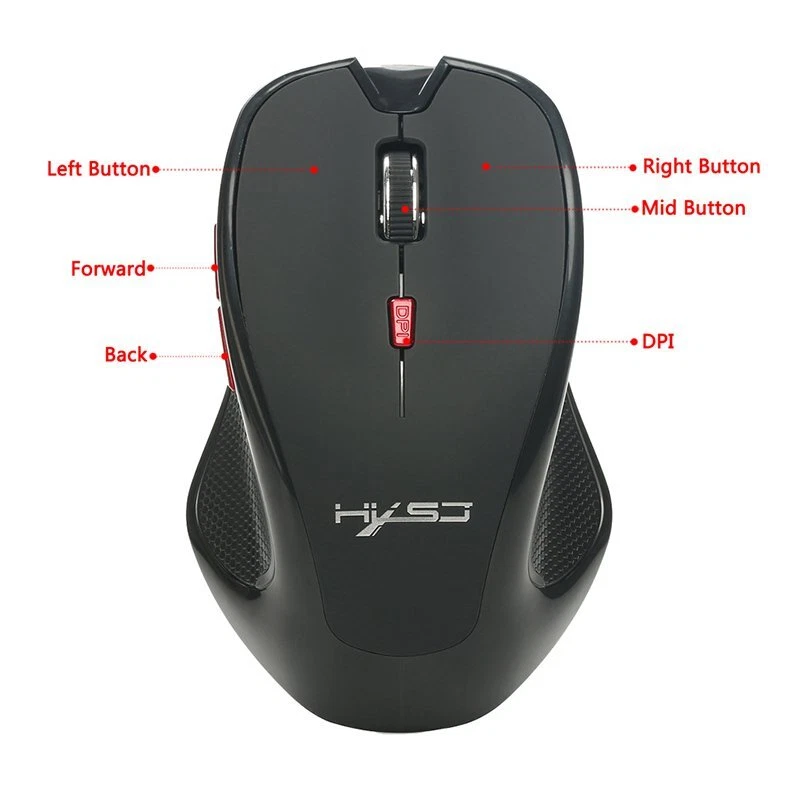 RHEA- 2.4G Wireless Bluetooth Mouse Silent Ergonomics Optical Mouse For Laptop Pc