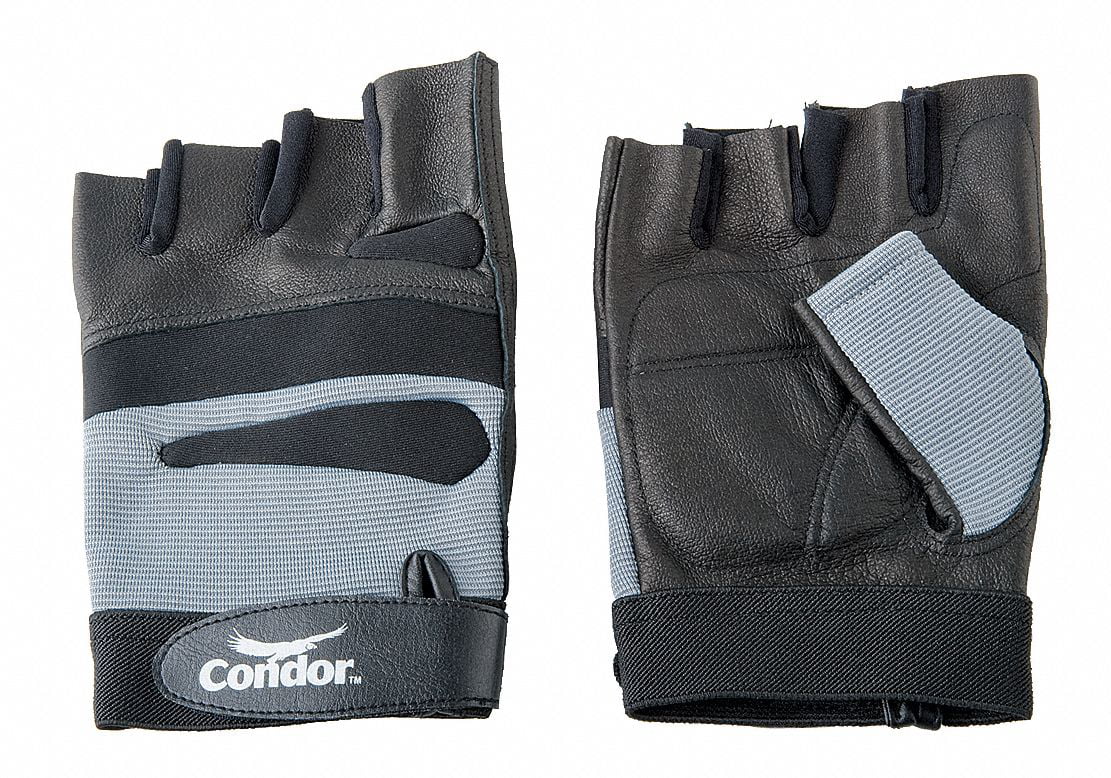 CONDOR 3NJC1 Anti-Vibration Gloves,L,Black,PR 