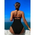 thumbnail image 4 of URSOFINE Women's One Piece Swimsuit Halter Neck Ruched Tummy Control Slimming Swimwear Cutout High Cut Bathing Suit for Beach, 4 of 4