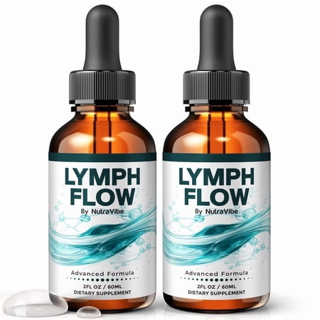 (2 Pack) Lymph Flow Drops – Daily Liquid Formula with a Clean, Natural Blend to Support Natural Flow, Balanced Levels & Healthy Circulation | Convenient for Consistent Use (60 Servings)