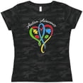 thumbnail image 3 of Inktastic Autism Awareness Heart Ribbon and Puzzle Pieces Women's T-Shirt, 3 of 5