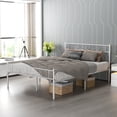 thumbnail image 2 of VECELO Full Size Bed Frame with Headboard, Metal Platform Bed Frame/Mattress Foundation, No Box Spring Needed, Easy Assembly, White, 2 of 9