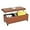 Orange, variant on Homebeez Lift Top Storage Ottoman Bench, 42 inch Brown Rectangular Ottoman, Faux Leather Upholstered Storage Bench for Living Room, Bedroom