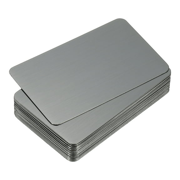 0.3mm Stainless Steel Metal Business Cards, 30 Pack Blank Name Card, Black