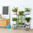 thumbnail image 3 of Metal Plant Stand Indoor: 6 Tier Garden Cart Flower Planter Pot Holder Parisian Style Wrought Iron Display Shelf Rack Decorating Garden Home  Condo Porch, 3 of 7