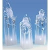 Pack of 3 Icy Crystal LED Lighted Santa Claus Block Figures 8.5"