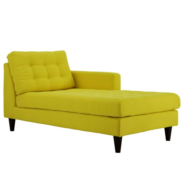 Modern Contemporary Urban Design Living Lounge Room Right Arm Chaise Lounge Chair Yellow Fabric Walmart Com Walmart Com