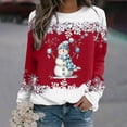 thumbnail image 2 of Rbaofujie Sweat à Capuche pour Enfants Noël Mode Décontractée Imprimé Col Rond Ample Manches Longues Blouse Chandails en Molleton Rouge Col Rond Pull pour Femmes, 2 of 3