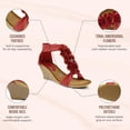 thumbnail image 5 of PATRIZIA Women's HARLEQUIN Ankle Strap T-Strap Wedge Sandals - Floral Design, Cushioned Insole, Back Zipper, 5 of 7