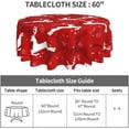 thumbnail image 3 of Christmas Tablecloth, Reindeer Red Tablecloth Round 60 Inch, Snowflake Table Cloth, Washable Polyester Farmhouse Tablecloths For Picnic Party Outdoor Dinner Dining Room Decorations, 3 of 6