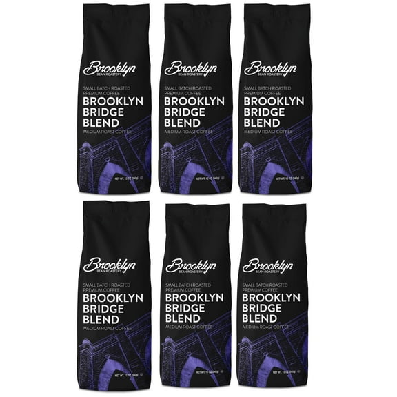 Brooklyn Bean Roastery Brooklyn Bridge Coffee Pods for Single-Serve Coffee Brewers, 6-Pack