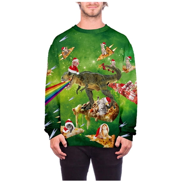Jersey de manga larga con estampado digital navideño para parejas Pompotops oipoqjl18737
