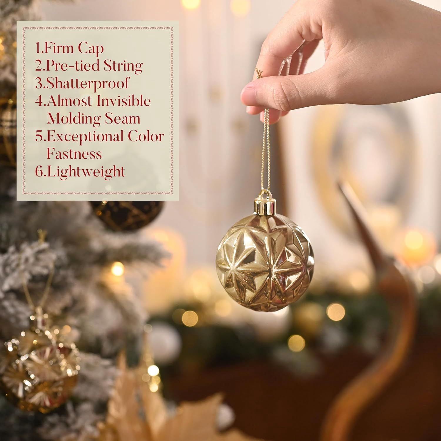Ornaments for Christmas Trees, 16ct 2.36 Inches White and Silver Shatterproof Christmas Tree Decorations, Hanging Ball Ornaments for Xmas Holiday Party Decor