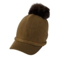 thumbnail image 4 of WITHMOONS Winter Wool Visor Knit Pom Beanie Hat Warm Skull Cap SLQ1248 (Brown), 4 of 5