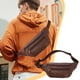 thumbnail image 1 of Riñonera impermeable - Bolsa bandolera de gran capacidad para hombres y mujeres, material de PU resistente al uso, 34x21x11cm, negra/roja/marrón, 1 of 6