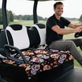 thumbnail image 5 of XYZCANDO Colorful Sugar Skull Golf Cart Seat Cover - 4 Storage Pockets, Non-Slip Washable Terry Cloth for 2-Seat Golf Carts, 5 of 9