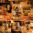 thumbnail image 7 of SLYNSHome Cute Ghost Pumpkin Lantern Print Stemless Wine Glass, Spooky Fall Themed Clear Tumbler, Decorative Drinking Glass For Halloween Cocktail Table Decor & Gift, 7 of 7