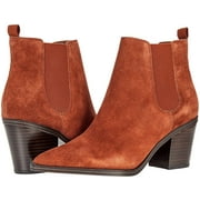 NINE WEST Womens Wyllis Ankle Boot 7.5 Dark Orange Suede