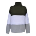 thumbnail image 7 of IROINNID Reduced Womens Sweater Turtleneck Pullover Sweater Color Block Casual Mid-Length Long Sleeve Autumn and Winter Blouse Knitting Patchwork Tops Sweaters, 7 of 7