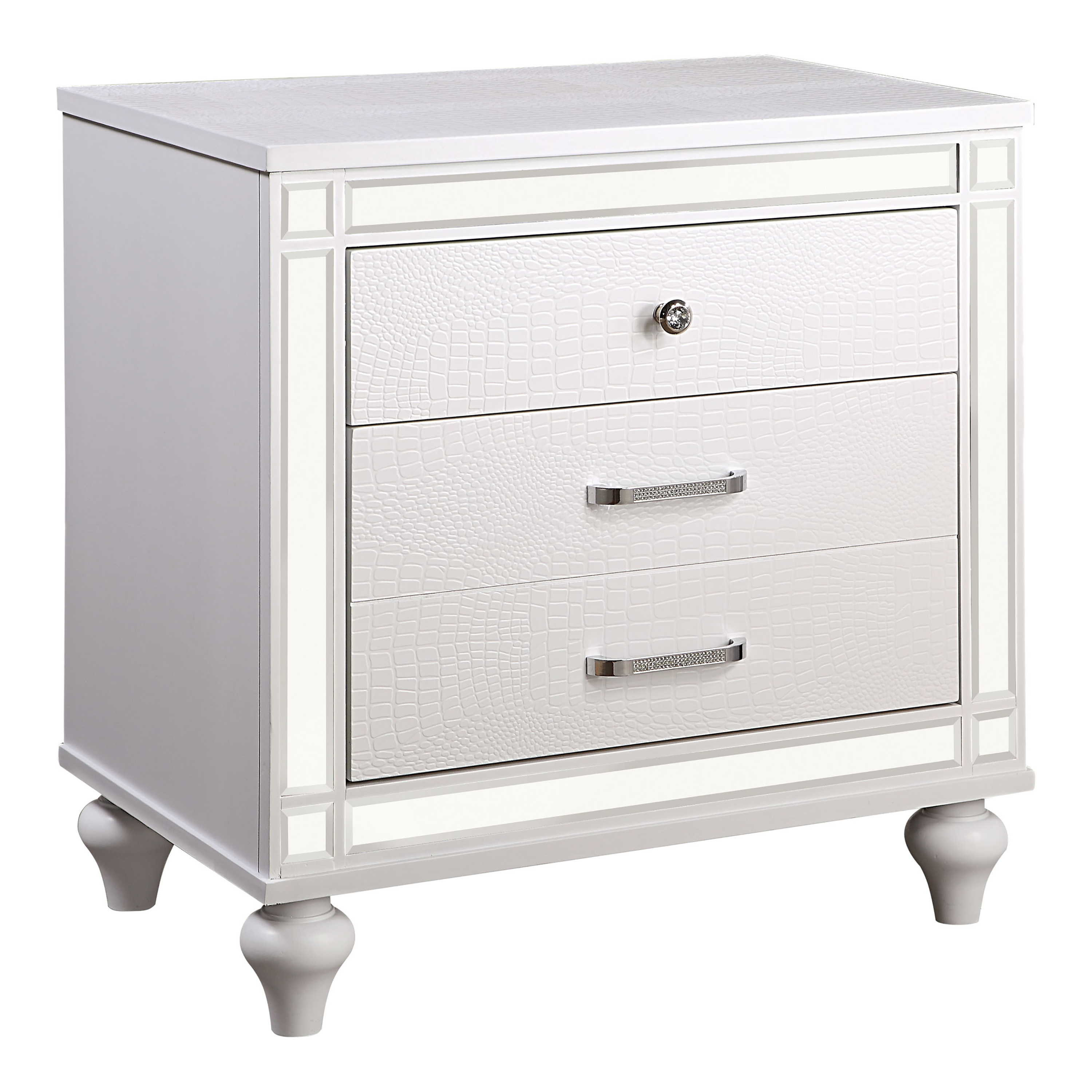 Furniture of America Amana Adult Modern 2-Drawer Nightstand, White