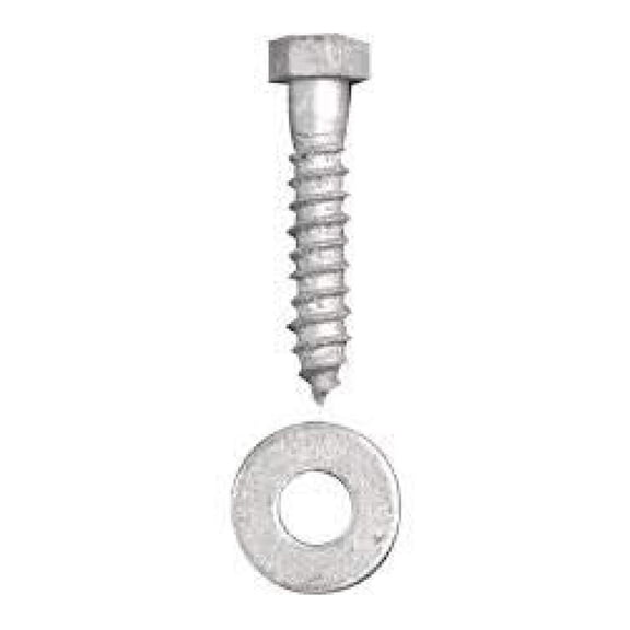 3/8inches x 4inches Hot Dipped Galvanized Lag Screws w/Flat Washers, Grade A, Quantity 50- by DyGTyX,