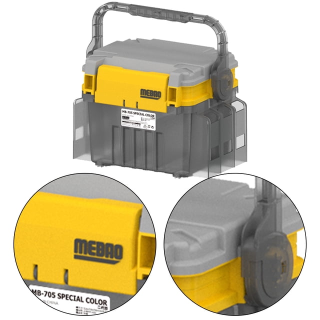 Caja Almacenamiento Aparejos Pesca Gran Capacidad Doble Capa para Al Aire Libre
