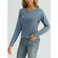 thumbnail image 5 of Long Sleeve Shirts for Women Fall Outfit Fashion Casual T Shirt Round Neck Basic Loose Tunic Tops, 5 of 5