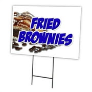 FRIED BROWNIES 18"x24" Yard Sign & Stake | Advertise Your Business | Stake Included Image On Front Only | Made in The USA