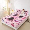 thumbnail image 3 of Erosebridal Cartoon Cute Girls Queen Sheet Sets,Pink Butterflies Stars Loves Pattern Bed Set For Kids 4 Pieces, 3 of 6