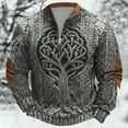 thumbnail image 1 of Age Norse Mythology Midweight Pullover Sweater For With Half Zip Neck Design Men'S Hoodless Sweatshirt, 1 of 3