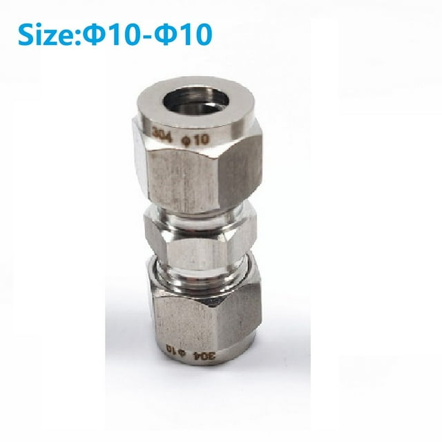 Lefu Tube de Compression en Acier Inoxydable Raccord Adaptateur à Double Férule Droite
