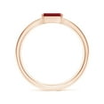 thumbnail image 2 of ANGARA Natural Emerald-Cut Ruby Off-Centered Solitaire Ring With Diamonds in 14K Rose Gold for Women (Size-6x4mm) | July Birthstone, Birthday, Anniversary, Jewelry Gift for Women | Natural Ruby Ring, 2 of 10