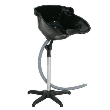 XiHuaZhaoChen Portable Shampoo Bowl, Rotation of Hair Washing Basin, Height Adjustable Salon Sink with Drain Hoses for Home Salon Us