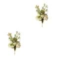thumbnail image 1 of Flores artificiales Rosas falsas Matsuzay Ramos de novia Arreglos de mano Blanco verde 2piezas, 1 of 6
