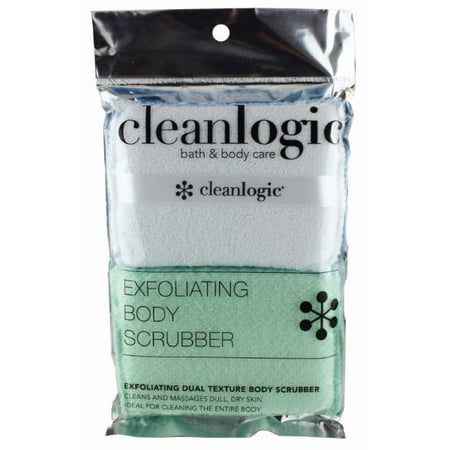 Cleanlogic Exfoliating Dual Texture Body Scrubber 2 (Best Body Scrubber Tool)
