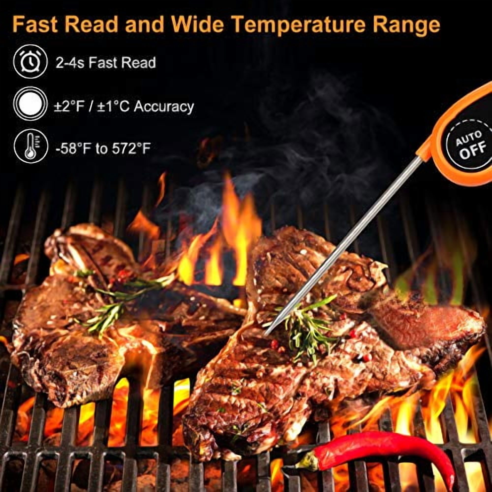 Thermometer - CA001 Digital Oven Cooking Food Min Max Thermometer Magnetic Waterproof with Backlight for Adults Kitchen Grill Steak Outdoor BBQ Barbecue Baking$$Home Decor, Kitchen, & Other