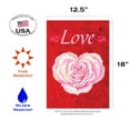 thumbnail image 2 of Toland Home Garden Heart Rose Valentines Day Valentine Flag Double Sided 12x18 Inch, 2 of 5