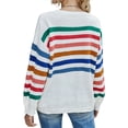 thumbnail image 6 of STARVNC Women Crew Neck Long Sleeve Striped Printed Color Block Sweater, 6 of 7