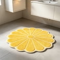 thumbnail image 6 of Tuvgenk Cute Bathroom Bath Rugs Yellow Absorbent Bath Floor Mats Quick Dry Nonslip Flower Curved Small, 6 of 6