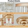 thumbnail image 5 of Depuley 23" Modern Crystal Chandelier Ceiling Light 4-Tier Luxury Chandeliers Gold Round Pendant Light Fixture Adjustable for Living Room Dining Bedroom Hallway, E12 Bulbs Included, 5 of 7