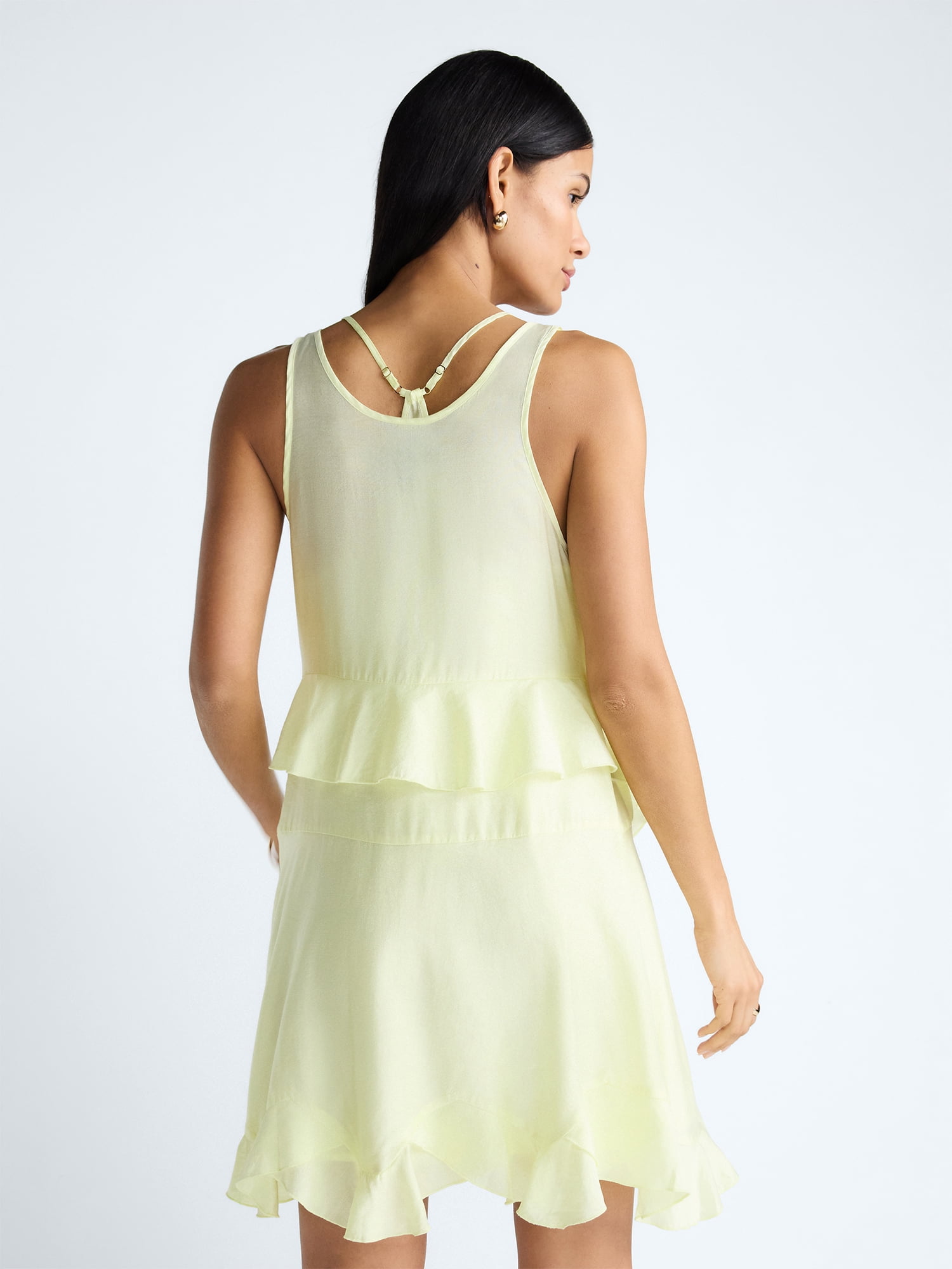 Devil Wears Prada Scoop Collection Women’s and Women's Plus Mini Ruffle Tank Dress, Sizes XS-4X